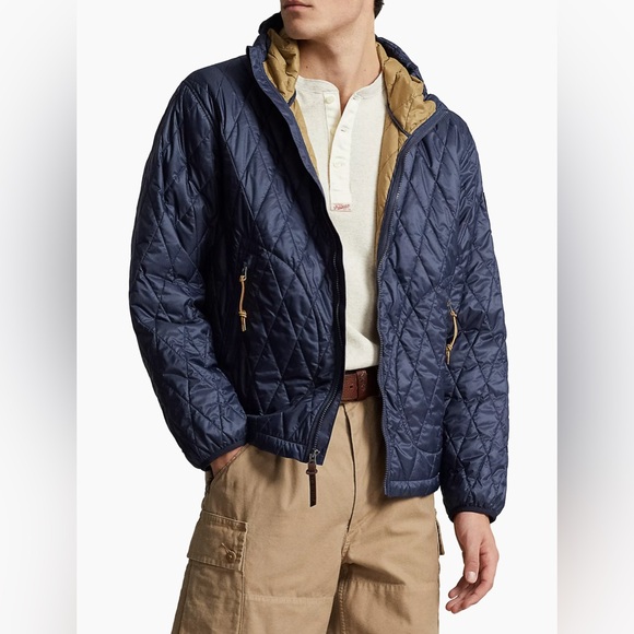 NWT! Polo by Ralph Lauren  Holborn Quilted Hooded Jacket Men’s Size L Navy - Picture 3 of 15